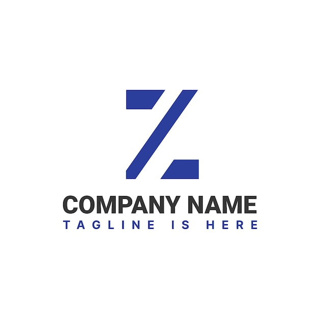 Forma de Z y logotipo de letra inicial o efecto de texto.