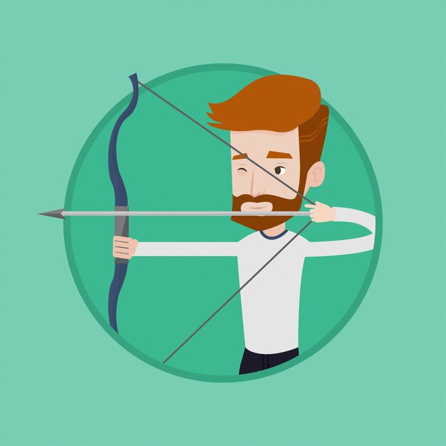 Formación de arquero con la ilustración de vector de arco.