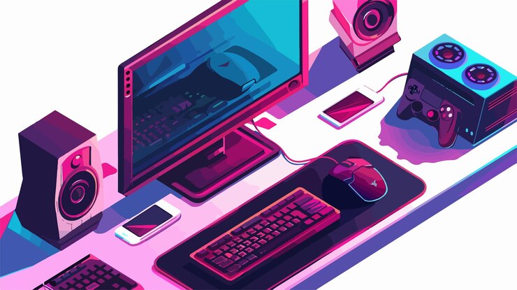 Vector formación en deportes informáticos en la industria de los juegos de computadora