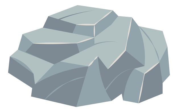 Vector formación de piedra de tierra forma geológica de roca gris