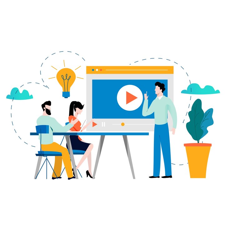 Vector formación profesional, educación, tutoriales, cursos de negocios