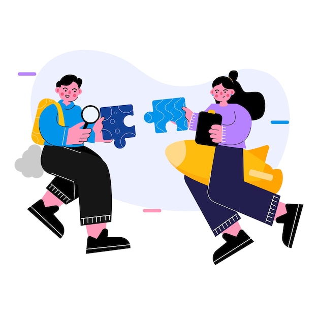 Formando ilustración del concepto de liderazgo de equipo