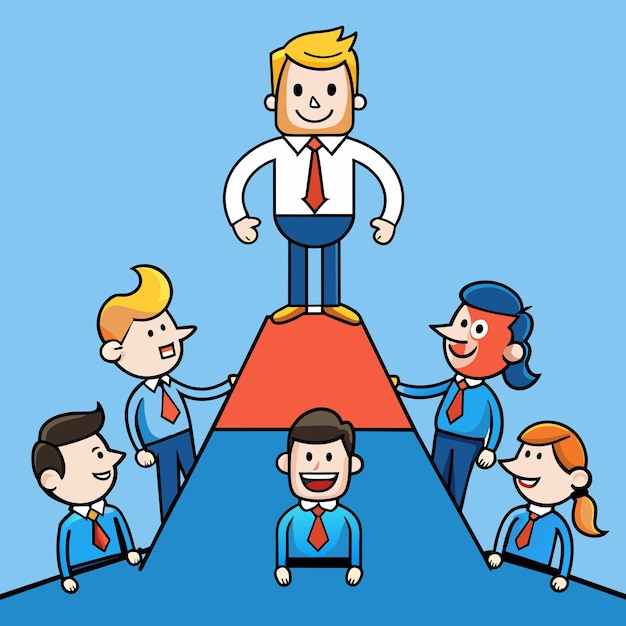 Formando ilustración del concepto de liderazgo de equipo