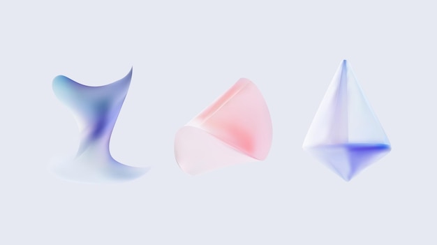 Formas 3D abstractas creadas en colores suaves y suaves para una experiencia visual única