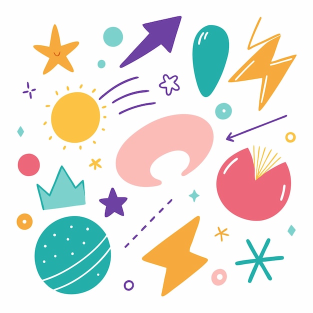 Formas abstractas coloridas y brillantes para niños