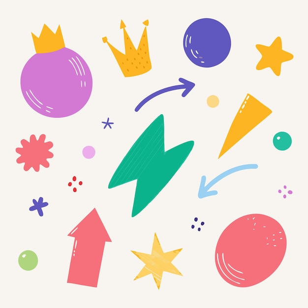 Formas abstractas coloridas con coronas Estrellas un diseño creativo