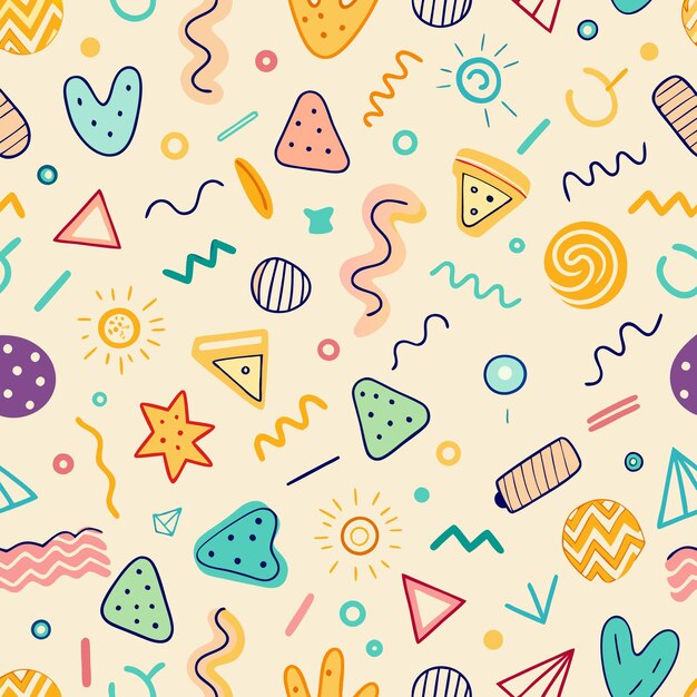 Formas abstractas coloridas Diseño de fondo de patrón sin costuras