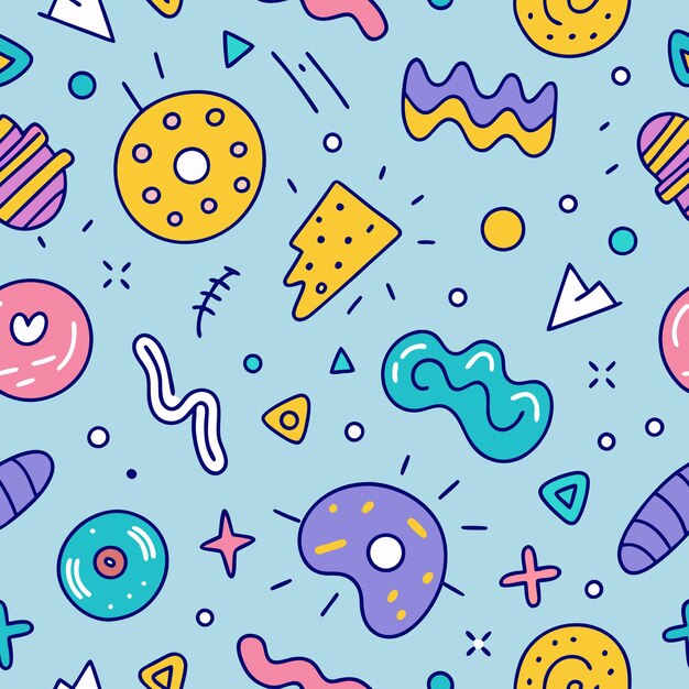 Formas abstractas coloridas Diseño de patrones sin costuras