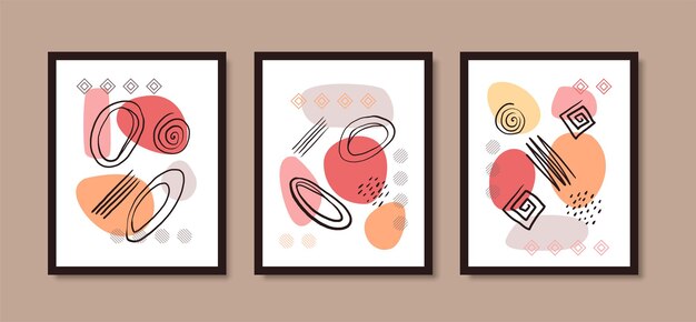 Formas abstractas y contemporáneas boho moderno minimalista clipart
