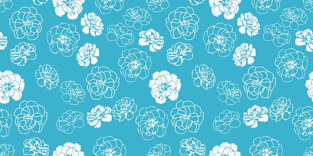 Formas abstractas copas de mantequilla flores sin costuras en un fondo azul