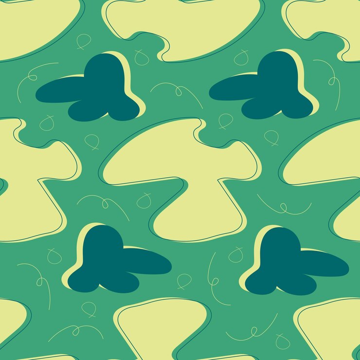 formas abstractas diseño verde y amarillo patrón sin costuras