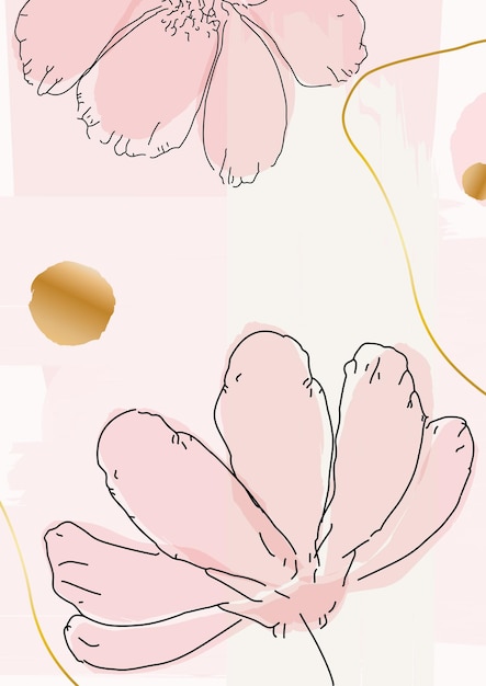 Formas abstractas y elementos botánicos imprimen un fondo de póster de estilo minimalista inspirado en la naturaleza