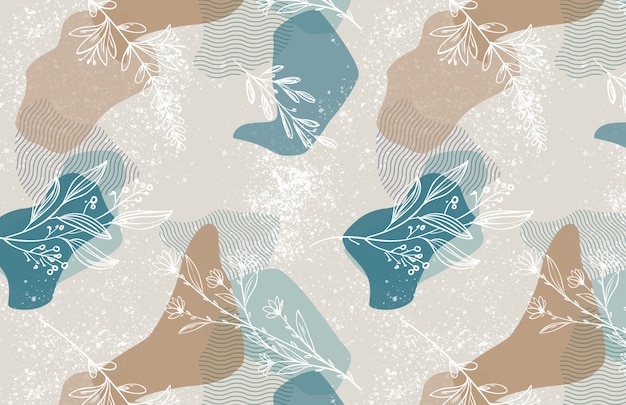 formas abstractas y estampado floral
