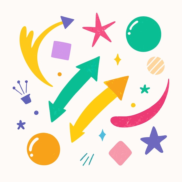 Formas abstractas y estrellas Diseño colorido
