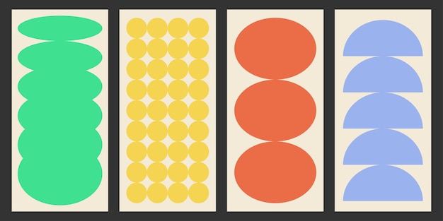 Formas abstractas fondos carteles contemporáneos geométricos en el estilo brutalista retro de moda