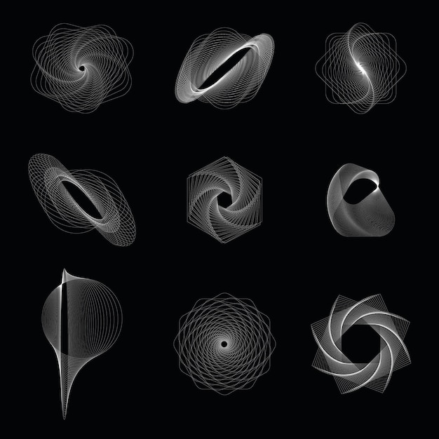 Formas abstractas del marco de alambre