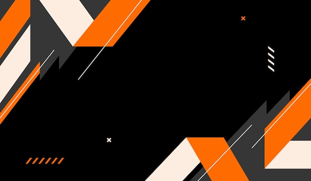 Formas abstractas naranjas y blancas con diseño vectorial de fondo negro