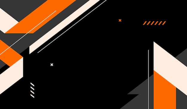 Formas abstractas naranjas y blancas con diseño vectorial de fondo negro