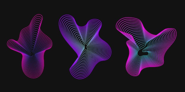 Formas abstractas de neón con líneas cósmicas.