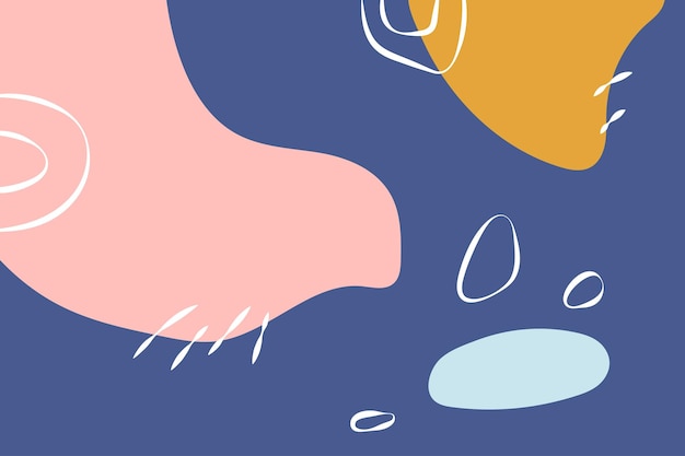 Formas abstractas planas dibujadas a mano vector de fondo de línea
