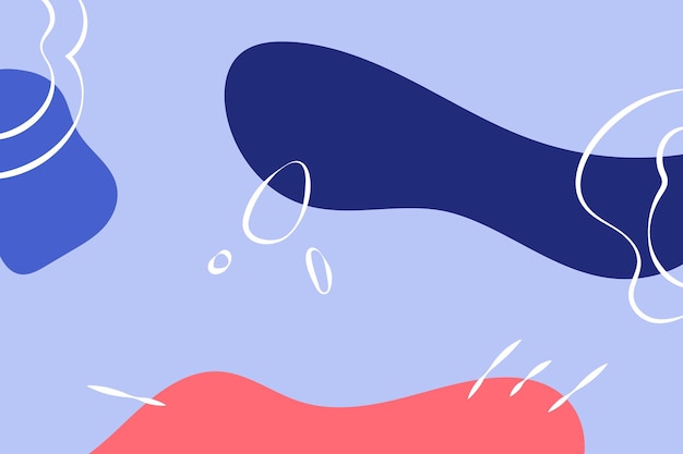 Formas abstractas planas dibujadas a mano vector de fondo de línea