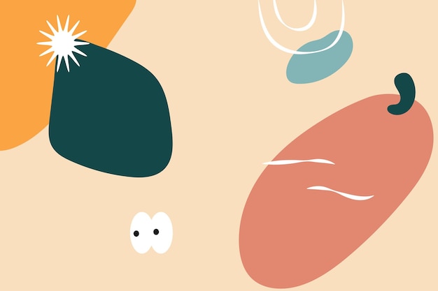 Formas abstractas planas dibujadas a mano vector de fondo de línea