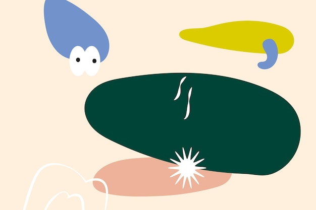Formas abstractas planas dibujadas a mano vector de fondo de línea