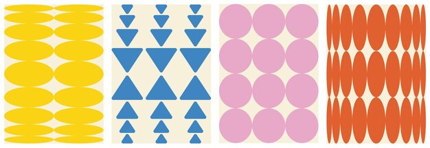 Formas abstractas para el proyecto de diseño de fondo Carteles geométricos modernos en un retrobr de moda