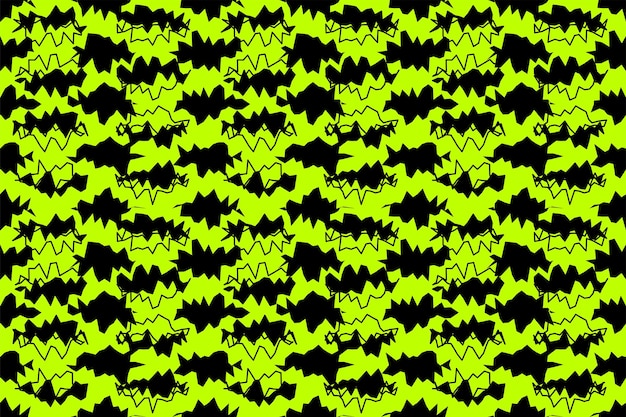 Formas abstractas verdes y negras patrón de repetición sin costuras