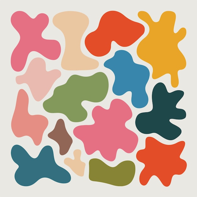 Formas amorfas abstractas y coloridas