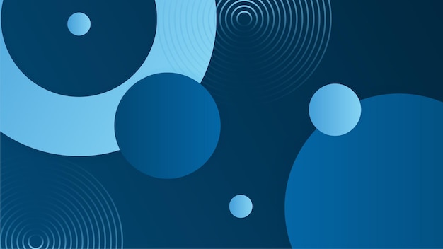 Las formas azules abstractas de fondo con círculos y tecnología moderna patrón geométrico Vector diseño gráfico abstracto patrón de banner presentación plantilla web de fondo