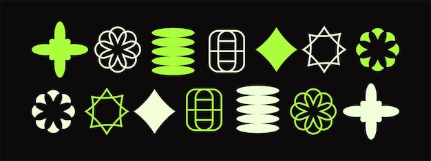 Las formas brutales elementos geométricos minimalistas formas Bauhaus abstractas elementos gráficos modernos de moda