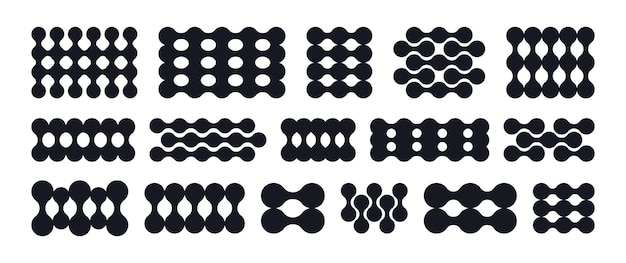 Formas de brutalismo abstracto Vector plano moderno y2k Conjunto de ilustraciones Formas de diseño contemporáneo