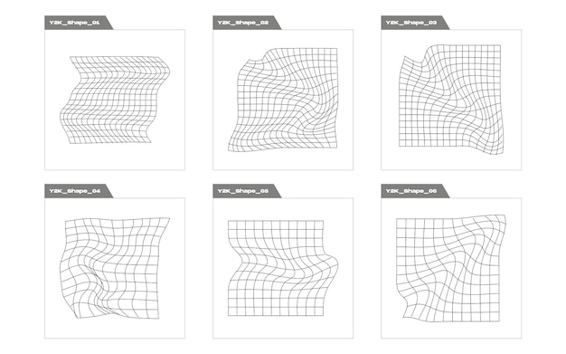 Formas de brutalismo Adornos gráficos retro futuristas Para camisetas modernas diseñadas