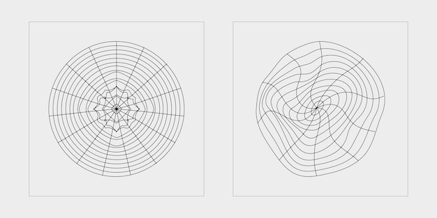 Formas de brutalismo Adornos gráficos retro futuristas Formas abstractas modernas
