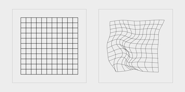 Formas de brutalismo Adornos gráficos retro futuristas Iconos planos minimalistas