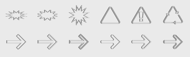 Formas de brutalismo Colección de símbolos geométricos gráficos abstractos Objetos en estilo y2k