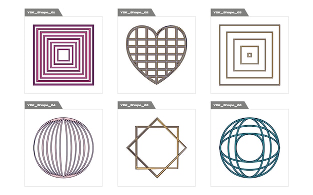 Formas de brutalismo Formas de estrellas y flores de brutalismo Iconos minimalistas planos