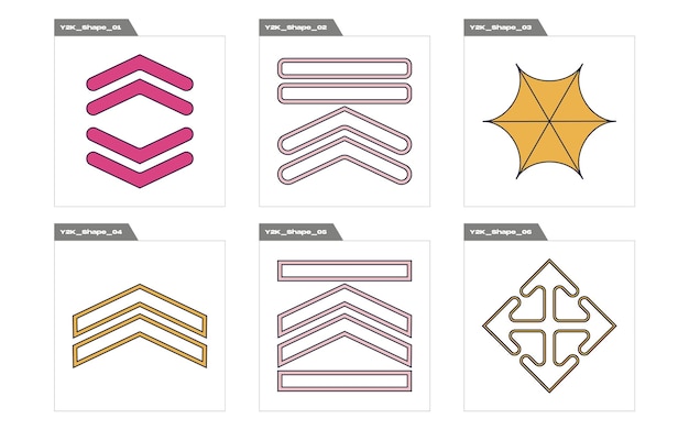 Formas de brutalismo Gran colección de símbolos geométricos gráficos abstractos Elementos para decoración gráfica