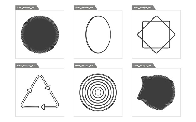 Formas de brutalismo Gran colección de símbolos geométricos gráficos abstractos Formas abstractas modernas