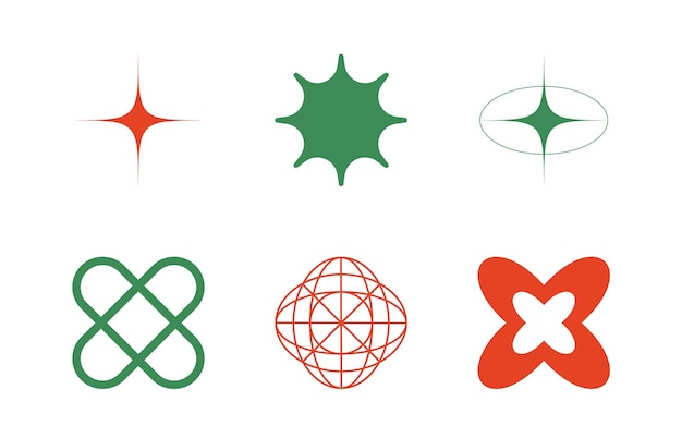 Formas de brutalismo Gran colección de símbolos geométricos gráficos abstractos Objetos en estilo y2k