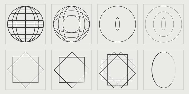 Formas de brutalismo Gran conjunto de objetos retro para el diseño Para camisetas modernas diseñadas