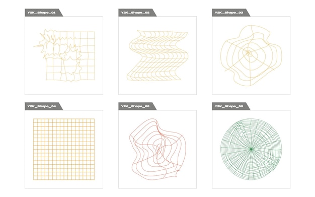 Formas de brutalismo Gran conjunto de objetos retro para diseño Elementos para decoración gráfica