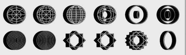 Formas de brutalismo Gran conjunto de objetos retro para el diseño Formas abstractas de bauhaus