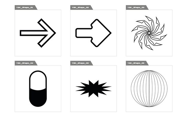 Formas de brutalismo Gran conjunto de objetos retro para el diseño Plantillas para carteles de notas