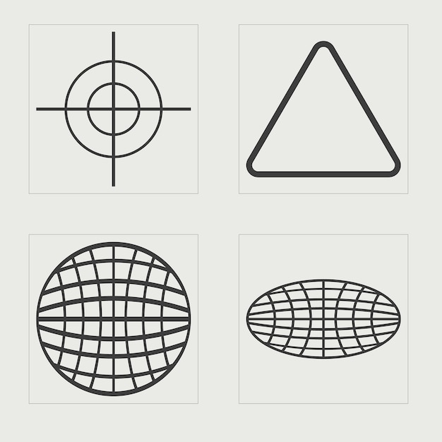 Formas de brutalismo Gran conjunto de objetos retro para el diseño Plantillas para carteles de notas