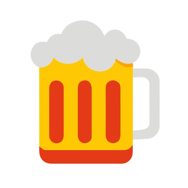 las formas coloreadas del icono de la cerveza
