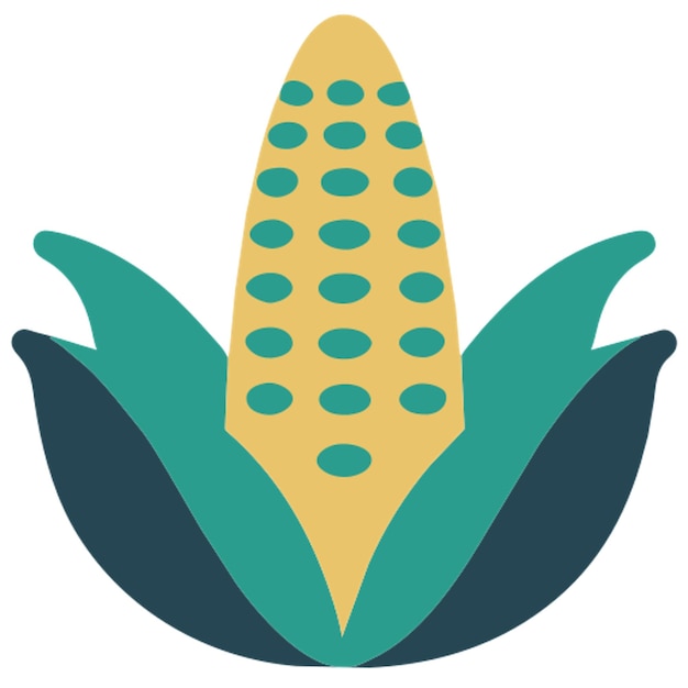 Vector las formas coloreadas del icono del maíz