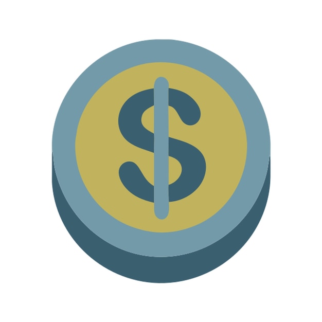 las formas coloreadas del icono de la moneda
