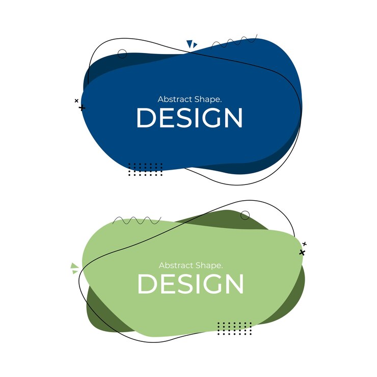 Formas creativas diseño abstracto vector azul y verde